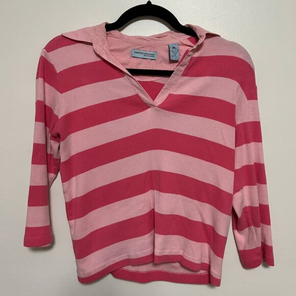 Valerie Stevens Tops - Valerie Stevens Vintage pink striped shirt